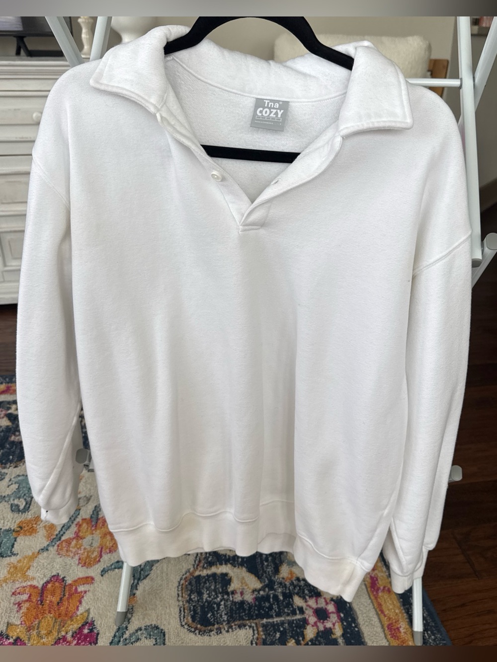 TNA Cozy Fleece Pullover in White